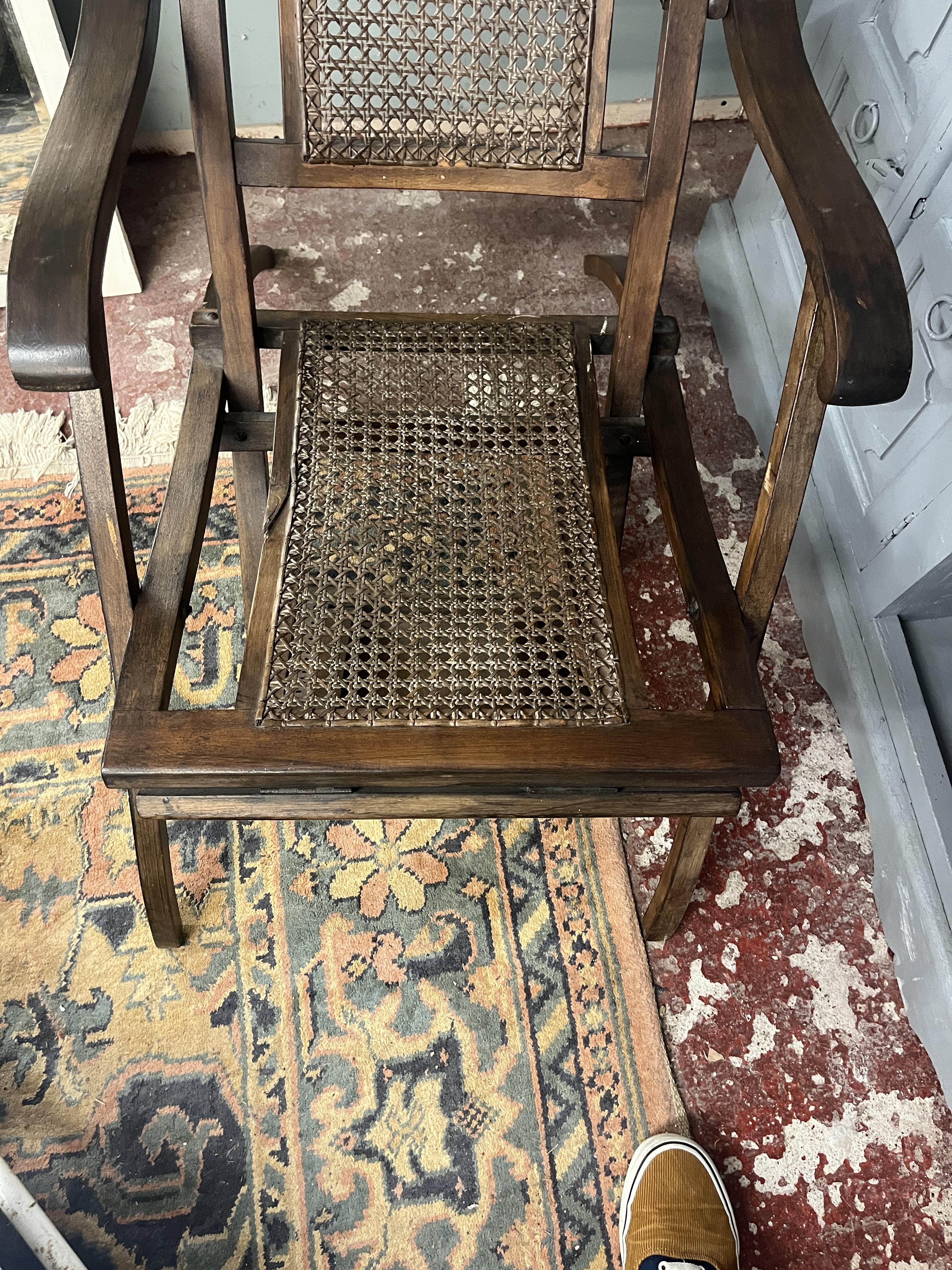 Antique steamer chair - Image 3 of 5