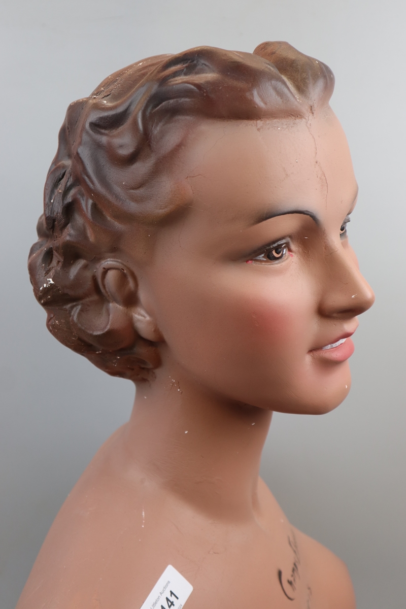 1930s French mannequin head and torso marked Champs Elysees, Paris - Approx height: 64cm - Image 5 of 12