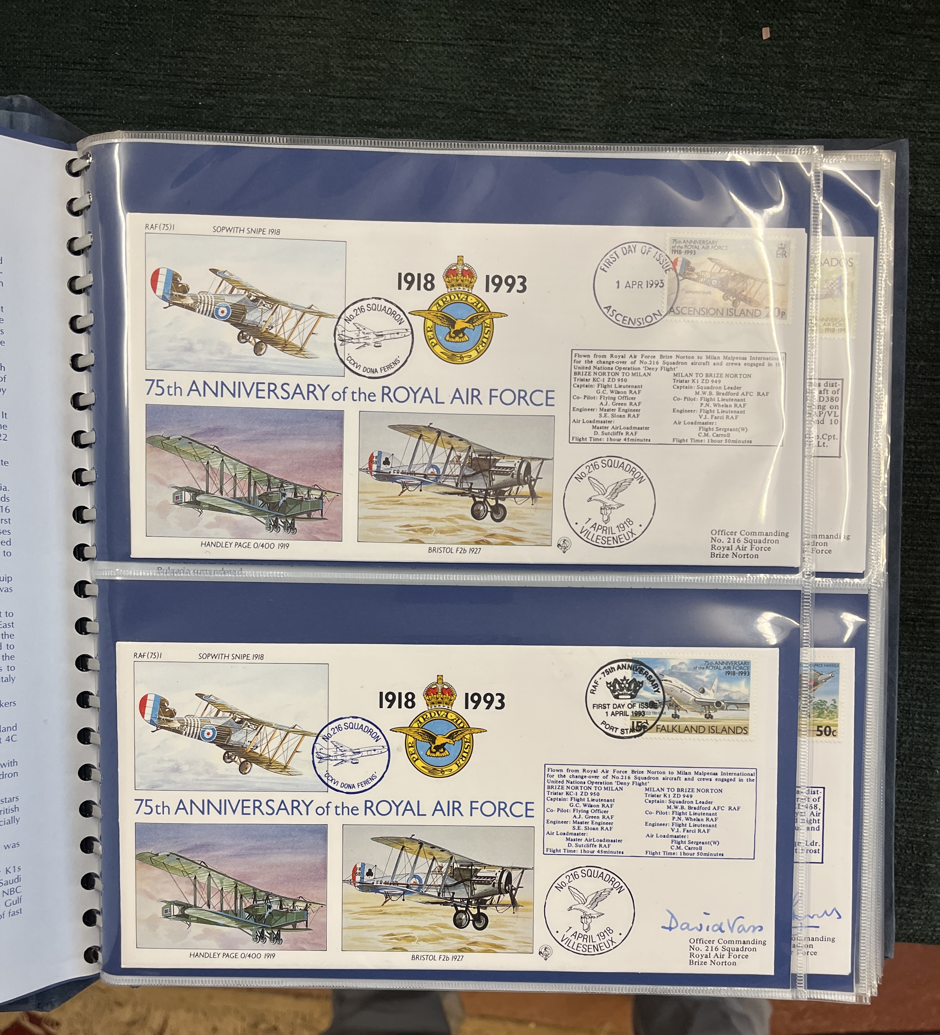 Stamps - Aviation. 60 RAF 50th Anniversary covers in special album. 31 signed - Image 3 of 9