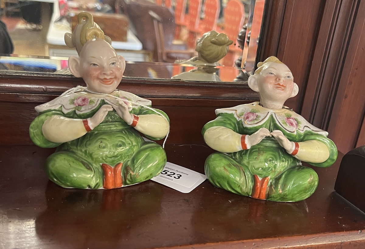 2 ceramic nodding Oriental figures