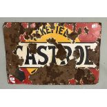 Original enamel Castrol oil sign - Approx 75cm x 50cm