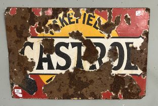 Original enamel Castrol oil sign - Approx 75cm x 50cm