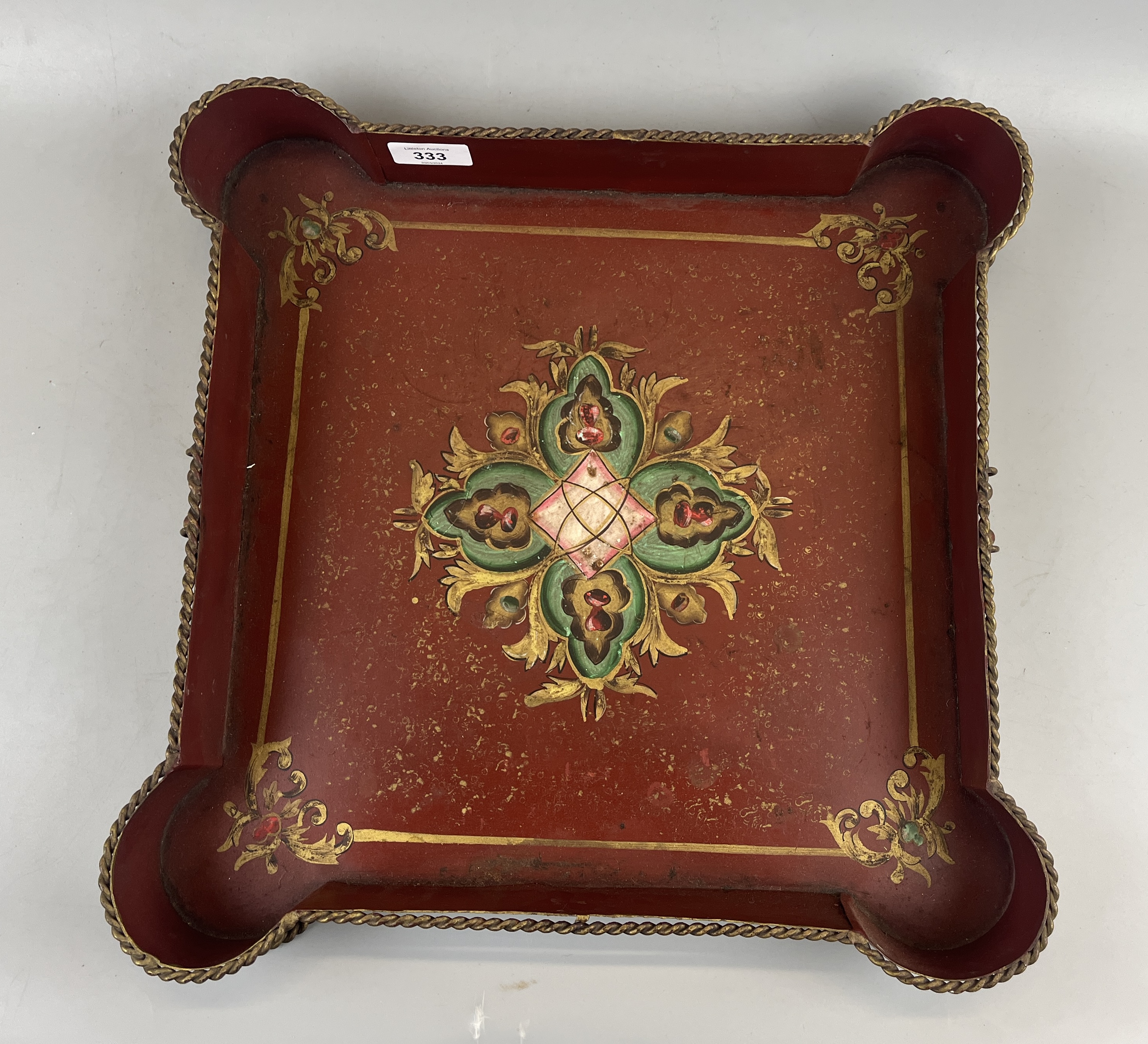 Antique Toleware tray - Image 2 of 3