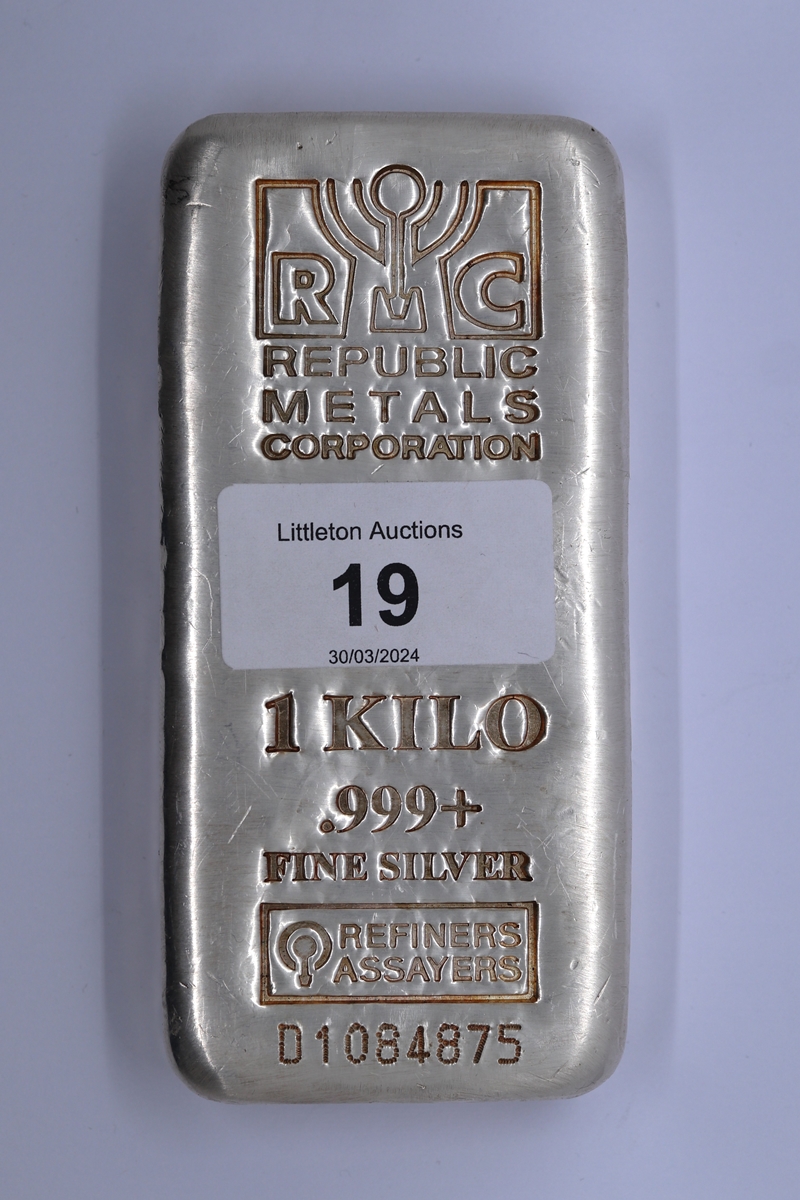 Silver bar 1kg - .999 fine silver