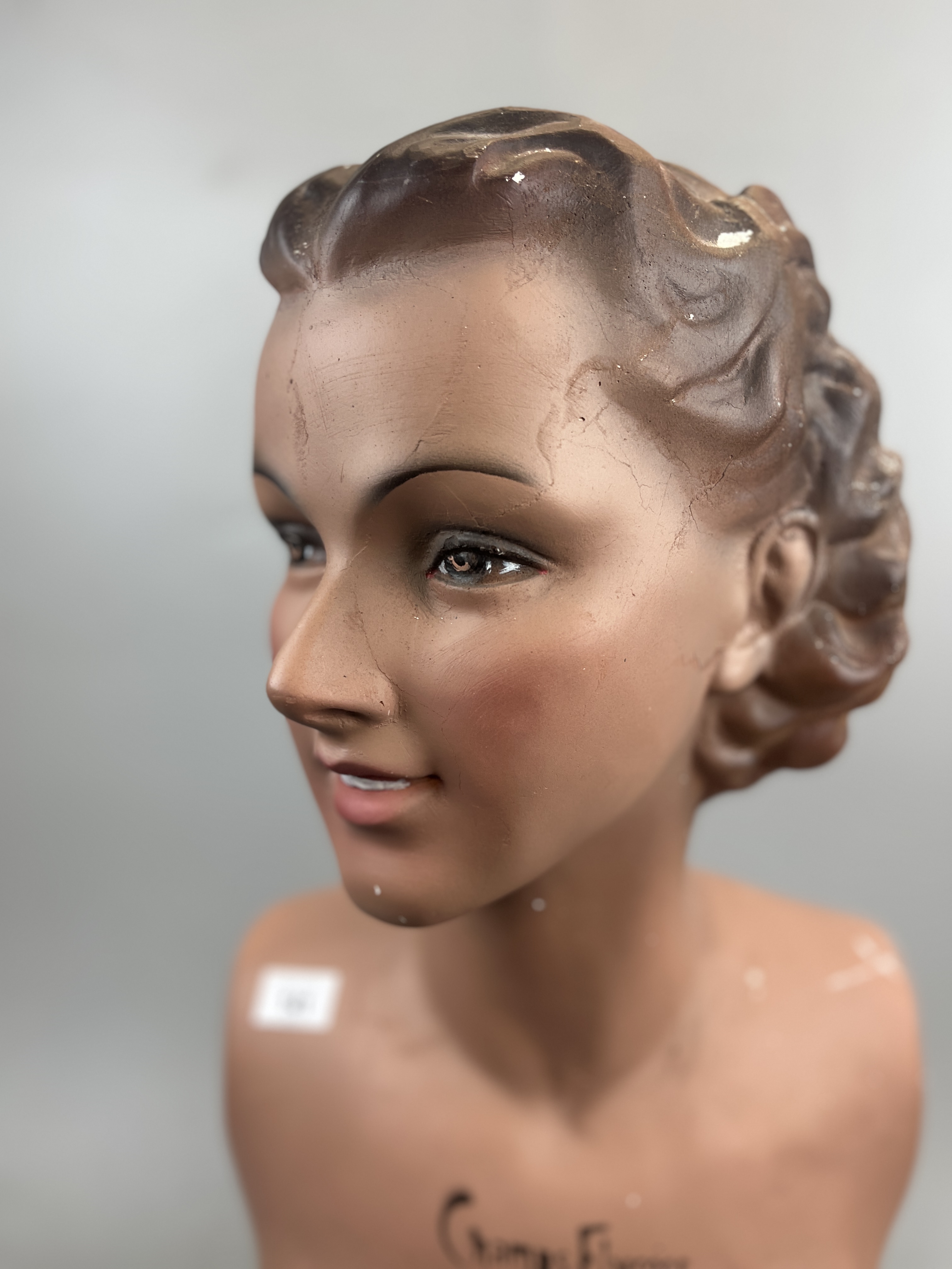 1930s French mannequin head and torso marked Champs Elysees, Paris - Approx height: 64cm - Image 12 of 12