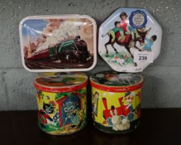 Collection of vintage Blue Bird Toffee tins in unused condition straight from the factory