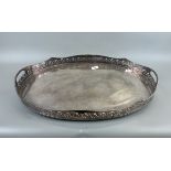 Large silver plate serving tray