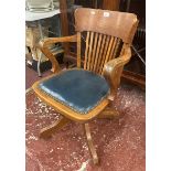 Oak office swivel chair