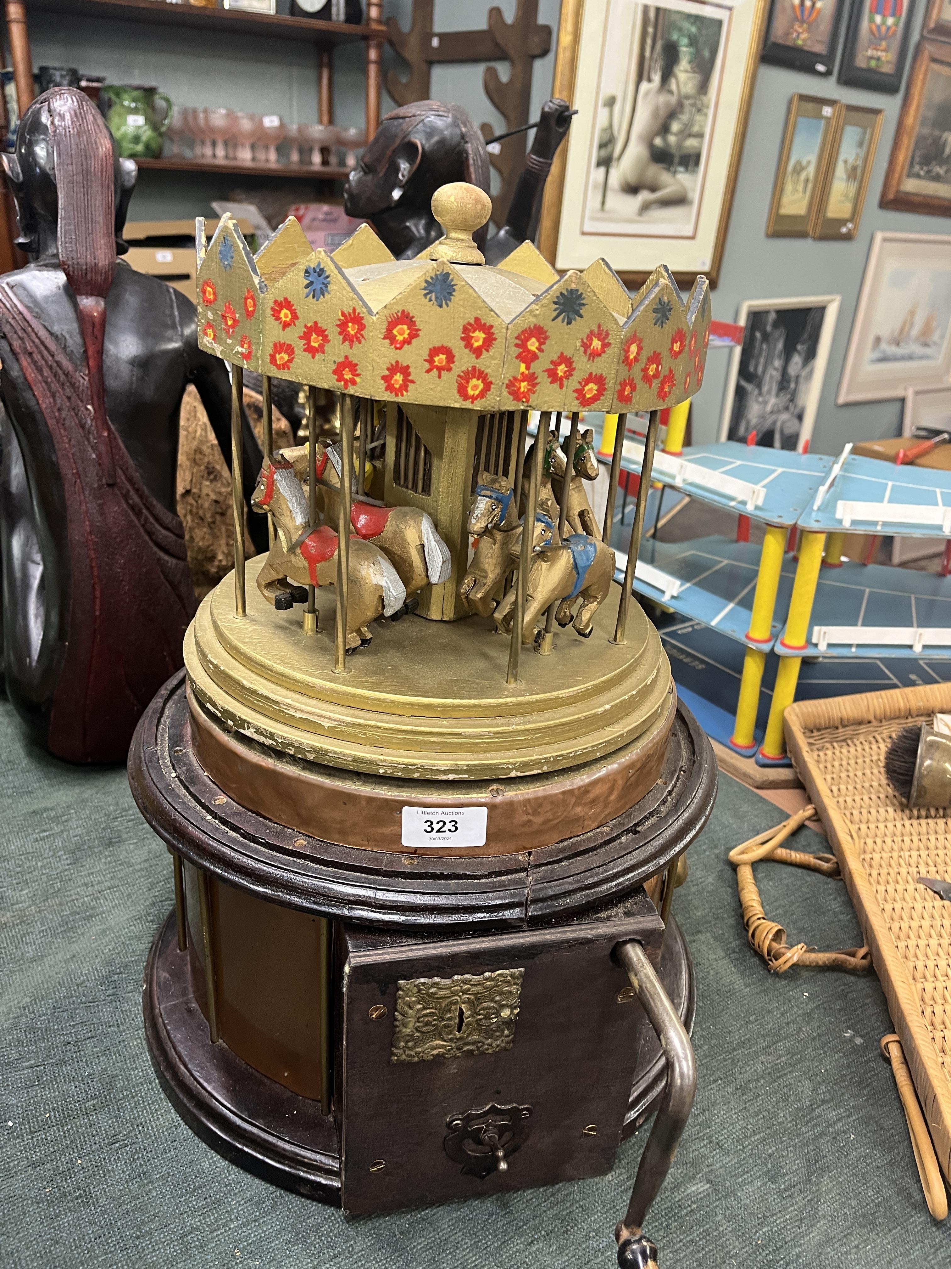 Scratch built model of a fairground carousel - Image 2 of 2