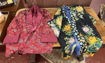 2 vintage silk kimono robes