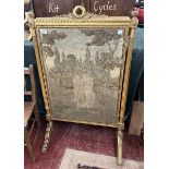 Gilt tapestry fire screen