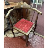 Antique inlaid corner chair