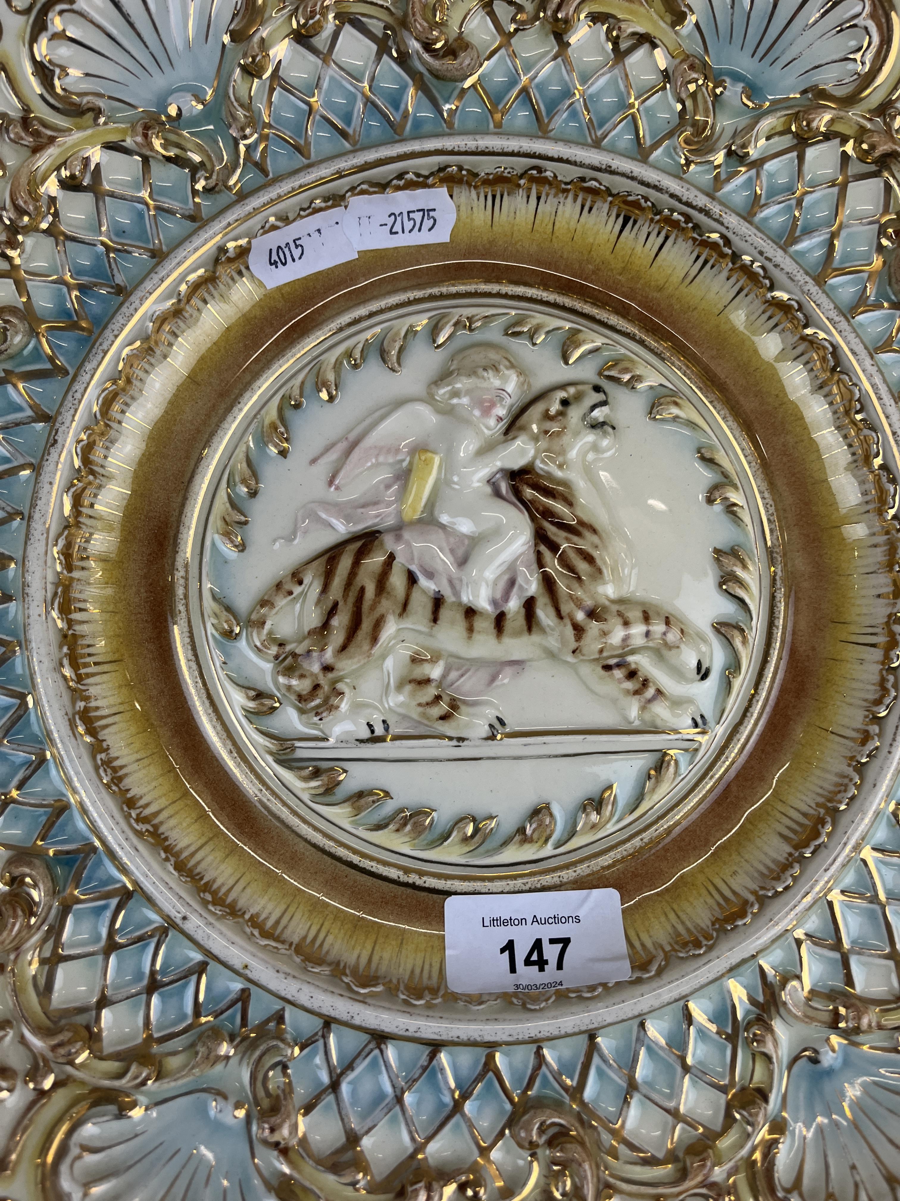 Pierced Majolica charger - Image 3 of 6