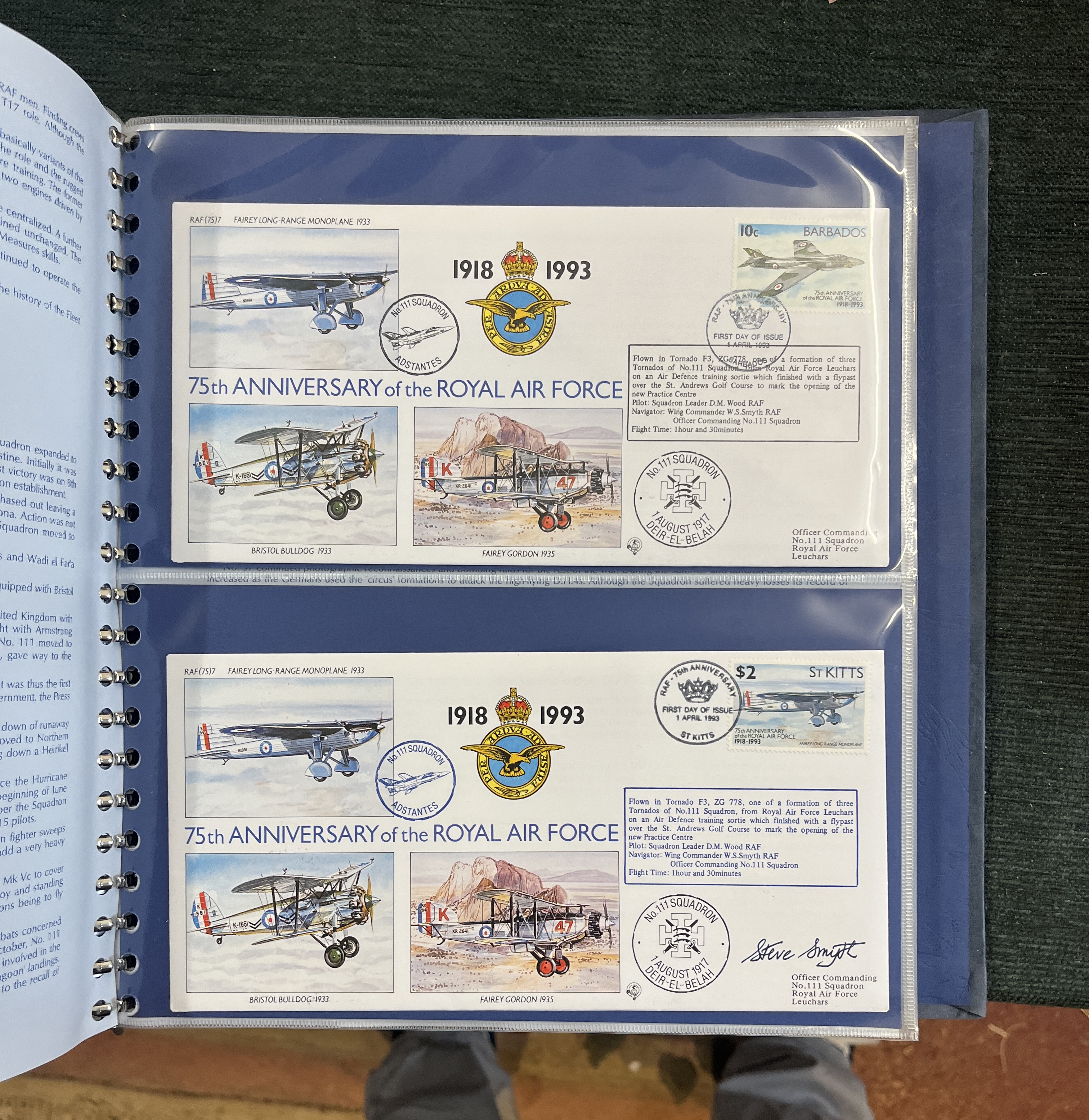 Stamps - Aviation. 60 RAF 50th Anniversary covers in special album. 31 signed - Bild 5 aus 9