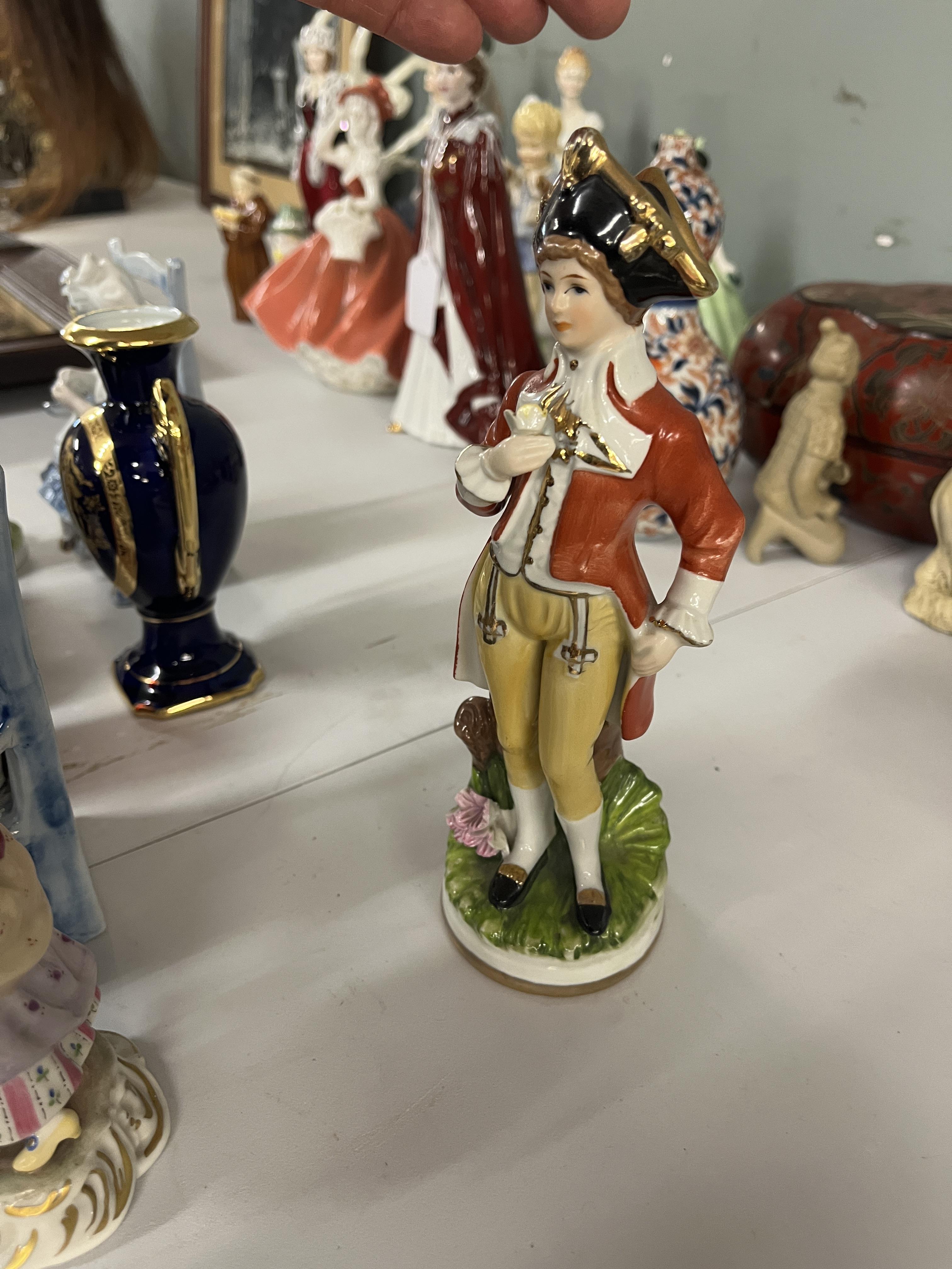Collection of Continental ceramic figurines to include Dresden - Image 5 of 5