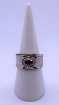Clogau Diana sapphire set silver ring with COA