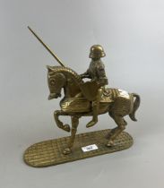 Brass knight on horseback