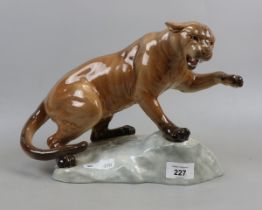 Beswick figure of a mountain lion/puma in attack position A/F (repair to one of the ears) - Approx