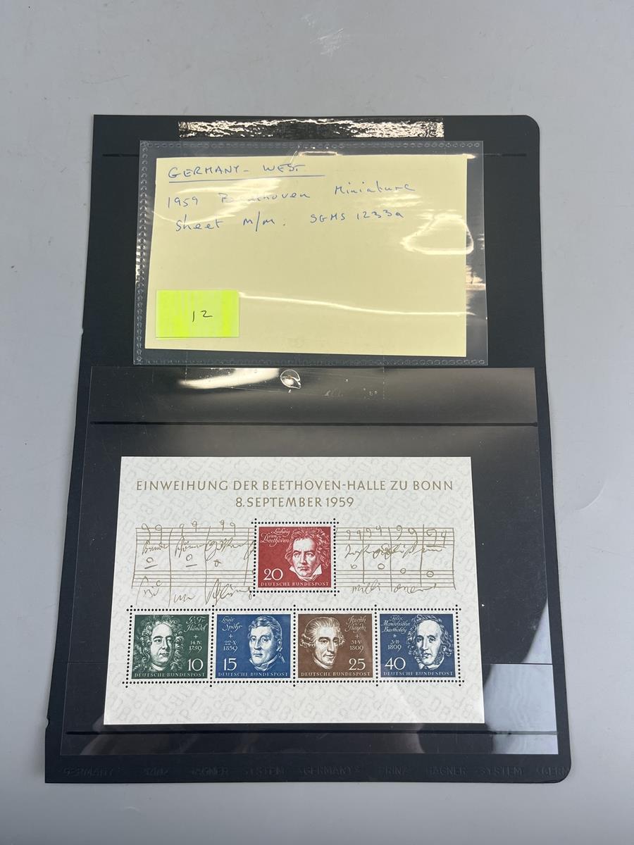Stamps - Germany 1959 Beethoven miniature sheet mounted mint