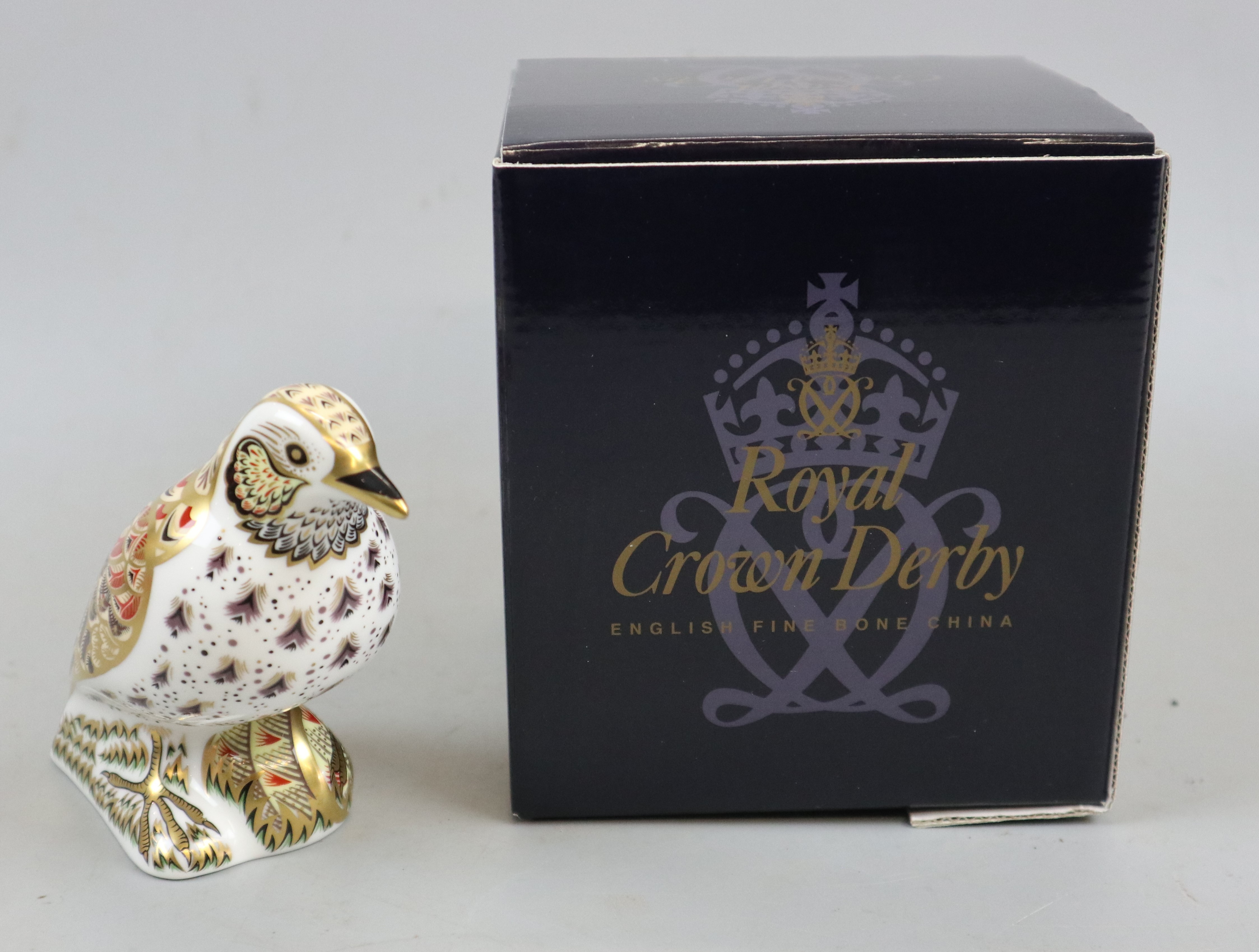 Royal Crown Derby Song Thrush with gold stopper - Image 3 of 4