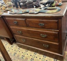 Mahogany 2 over 3 chest of drawers - Approx size: W: 92cm D: 43cm H: 76cm