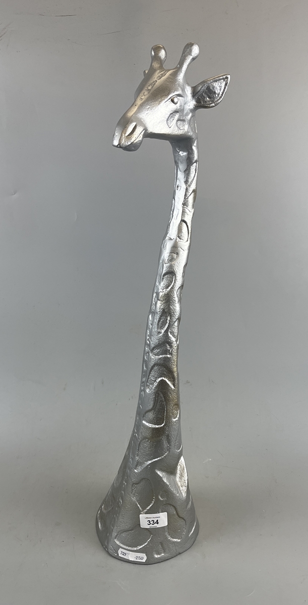 Aluminium giraffe neck and head sculpture - Approx height 66cm