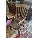 Elm seated slat-back fireside chair