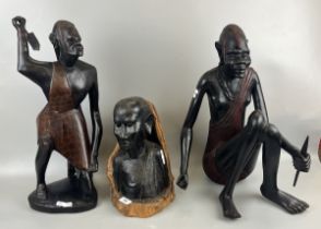 Collection of African figurines - Approx height of tallest: 55cm