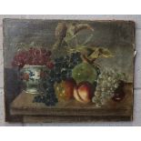 Antique oil on canvas - Still life signed to rear - Approx image size: 38cm x 48cm