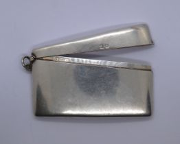 Hallmarked silver card case - Approx weight: 48g