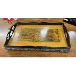 Antique galleried tray