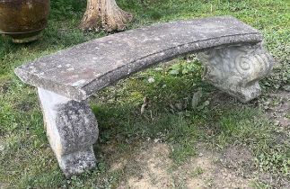 Stone scroll bench