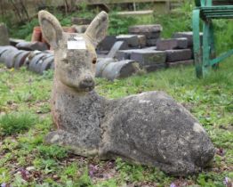 Stone Bambi figure - Approx H: 37cm  L: 54cm