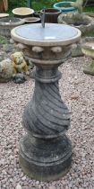 Stone pedestal sundial