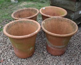 Set of 4 terracotta pots - Approx H: 39cm D: 42cm