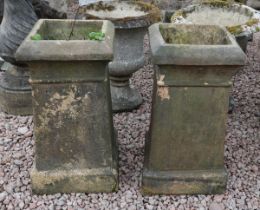 Pair of square chimney pots