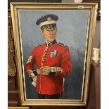 Oil on canvas of gentleman in military dress uniform signed Jean Deakin - Approx image size: 49cm