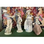 3 Nao figurines together with 1 Lladro
