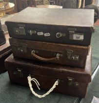 3 antique cases 2 being leather
