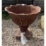 Large cast iron pedestal planter - Approx height: 62cm