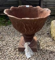 Large cast iron pedestal planter - Approx height: 62cm