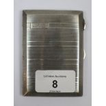 Hallmarked silver engine turned cigarette case - Approx weight 69g
