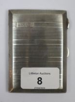 Hallmarked silver engine turned cigarette case - Approx weight 69g