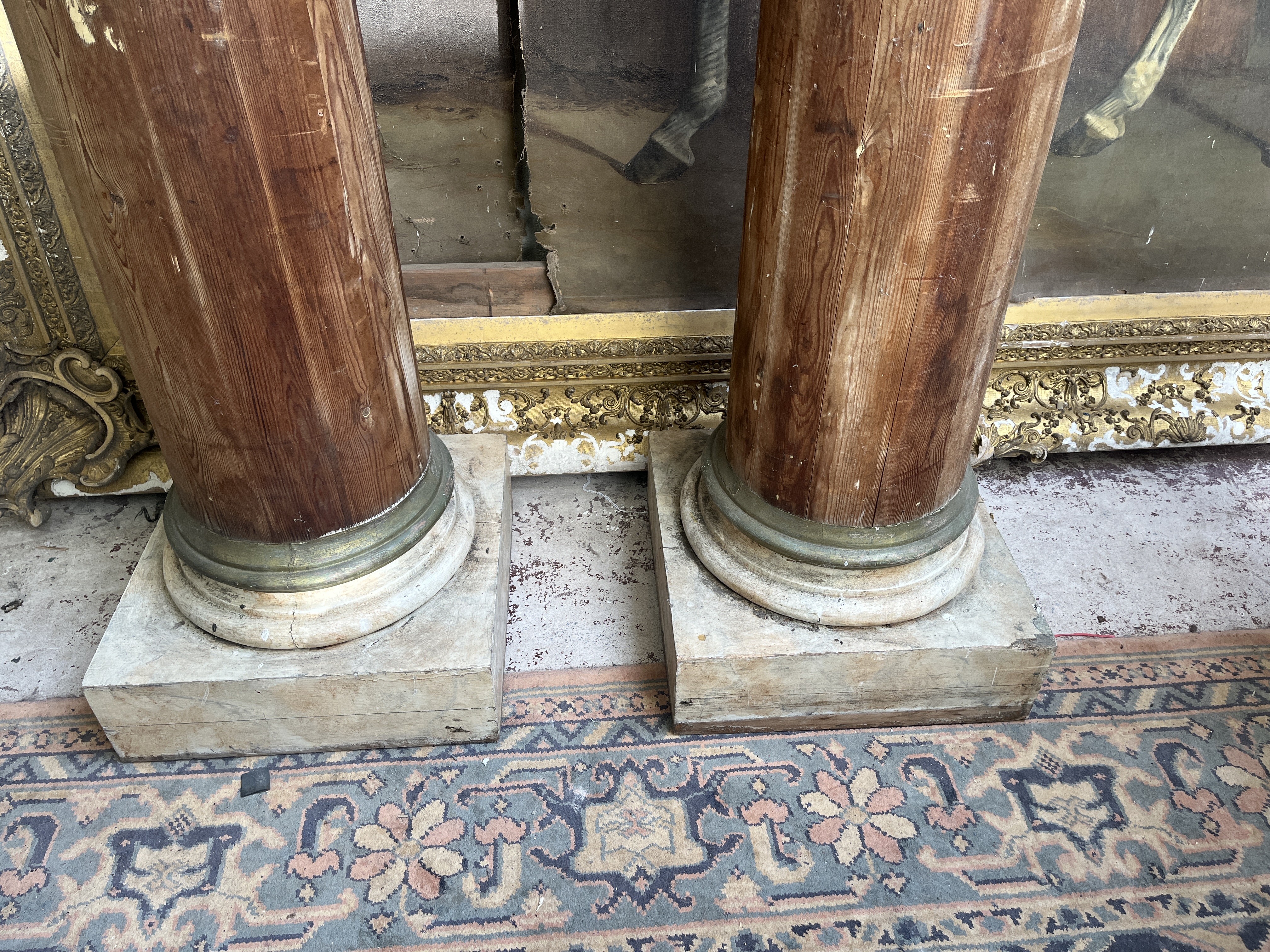 Pair of very tall wooden columns - Approx height: 252cm - Image 2 of 3