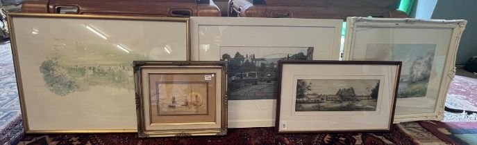 Collection of watercolours and prints