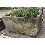 Enormous 16th century sandstone trough from Ludlow racecourse - Approx size: W: 180cm D: 98cm H: