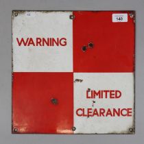 Enamel warning sign