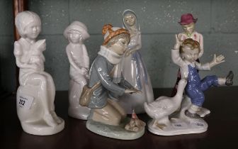 Collection of figurines to include Spode