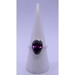 Silver and amethyst ring - Size N