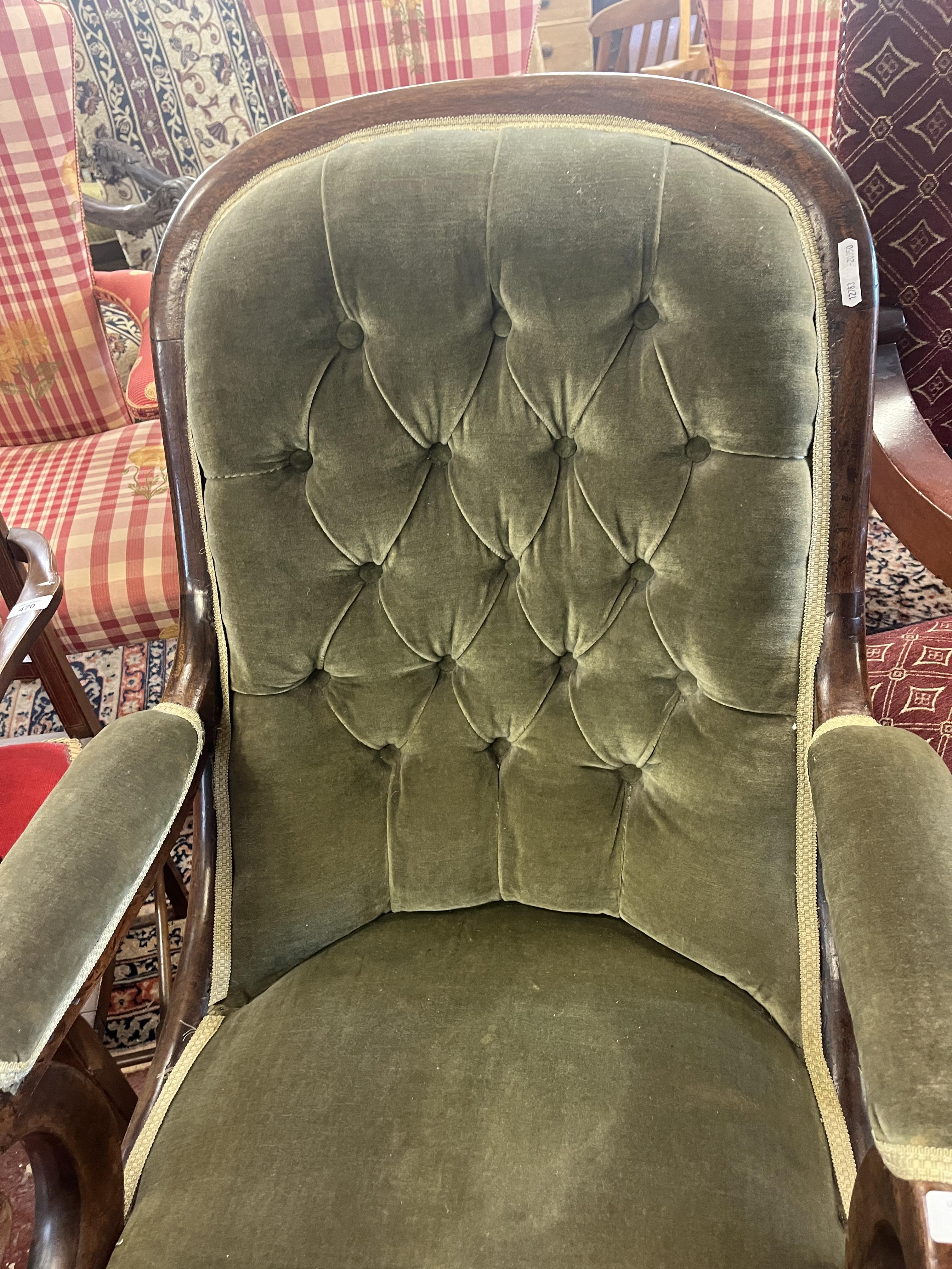 Victorian button back chair - Image 2 of 3